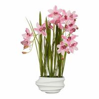 orquidea artificial de poliester cymbidium de mica decorations - planta decorativa