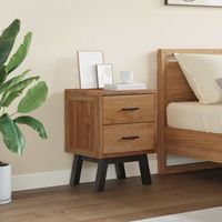 mesita de noche - mueble para dormitorio - madera de teca maciza - natural 40x35x55cm