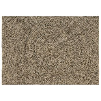 Alfombra De Área Natural Y Negro 120 X 170 Cm Yute Vidaxl