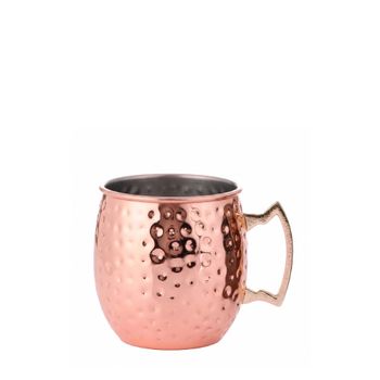 Taza cobre martillado con asa