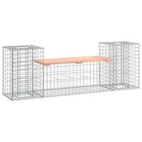 banco jardin  banco de exterior  silla de jardin diseno gaviones madera abeto douglas 183x41x605cm