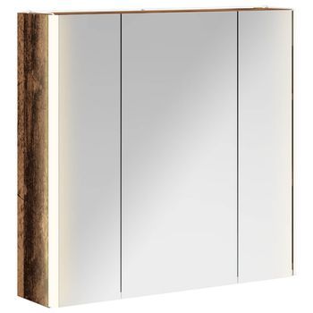 Armario Con Espejo De Baño Madera Vieja 63,5 X 15,5 X 60,5 Cm Vidaxl
