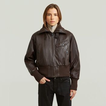 G-Star Raw Chaquetas D29915-D555 HIGH COLLAR JKT-D311 COFFEE BEAM para mujer
