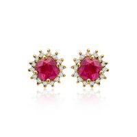 pendientes de diamantes con rubies 0556 ct total