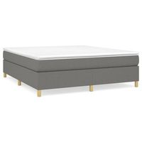 cama tapizada 203x160x35 cm tejido - gris