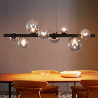 nettlife suspension mesa de comedor lampara colgante salon suspension g9 suspension 8 bombillas transparente