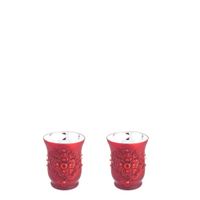 portavelas decorativo de vidrio rojo h9