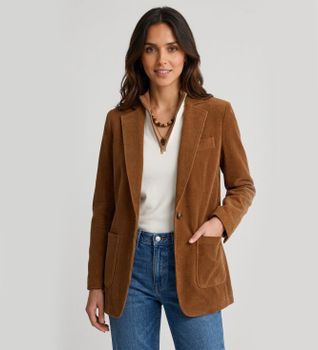 PennyBlack para mujer. 2621916106200 Blazer de punto de terciopelo Candore marrón (42), Casual, Algodón