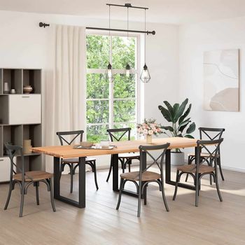 Patas Para Mesa Centro Forma U 3 Uds | Patas Para Mesa Acero Negro 90x(72-73) Cm