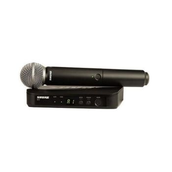 Micrófono Shure BLX24/PG58 inalámbrico mano 100 m con indicador LED y 14 h autonomía