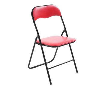 Silla plegable felix simil cuero rojo/negro 45x45x78 cm