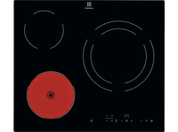 placa vitroceramica - electrolux lr633ck 3 zonas zona grande 27 cm temporizador 60 negro
