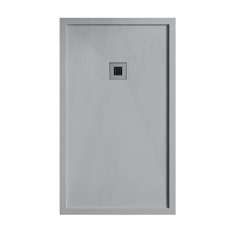 Plato De Ducha Resina Sarin Gris  70x130 Cm Rejilla Inox