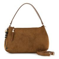 bolso saco de microfibra efecto ante con acabados efecto piel brown taglia unica