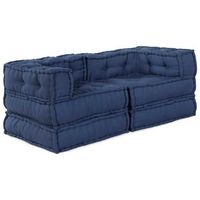 unidad de sofa modular 2 uds tela anil 140 x 70 x 56 cm vidaxl