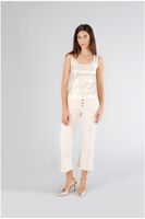 camiseta sin mangas con cuello redondo y canale chapado light gold