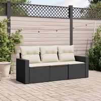 conjunto de sofas de jardin con cojines 3 uds  mueble jardin mesa y sillas ratan sintetico negro cfw216182