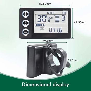 Pantalla LED S866 para bicicleta eléctrica Bafang, compatible con los modelos BBS01/BB02/BBSHD, con motor central Bafang y conector macho de 5 pines para la conversión de bicicletas convencionales a