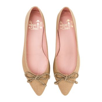 Bailarina punta lino beige