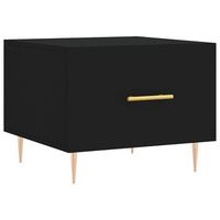 mesa de centro con cajon diseno moderno y contemporaneo 50 x 50 x 40 cm madera de ingenieria negra y hierro dec039666