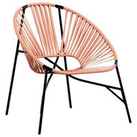 silla de jardin con forma huevo ratan sintetico naranja y negro cfw404919