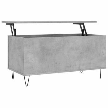 Mesa De Centro 90x44,5x45 Cm Madera Y Metal Trabajados - Gris