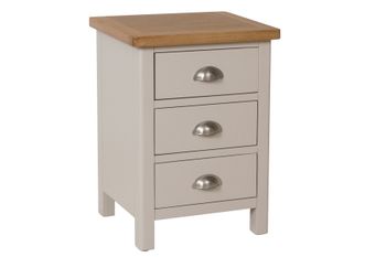 Fay Oak and Grey 3 Drawer Bedside Table