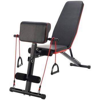 Banco de Mancuerna Plegable Inclinable Banco de Pesas Musculación Multifuncional para Entrenamiento Completo Máquina de Fitness Gimnasio Hogar （5490 SG001 SILLA GIMNASIO D7）
