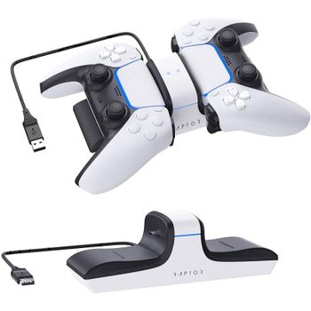 Raptor Gaming CS200 Estación de Carga Doble para Mandos Inalámbricos PS4/PS5