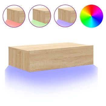 Mueble De Tv Con Luces Led Roble Sonoma 60x35x15,5 Cm Vidaxl