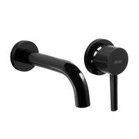 grifo de lavabo empotrado oculto rea lungo black metallic  box