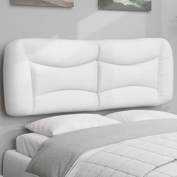 Cabecero De Cama | Panel De Cabecera | Decoración De Pared Acolchado Cuero Sintético Blanco 120 Cm Cfw709311