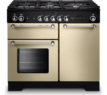RANGEMASTER Kitchener 100 Dual Fuel Range Cooker - Cream & Chrome, Cream