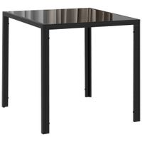 homcom mesa de comedor cuadrada para 4 personas tapa de cristal templado para cocina y comedor 75 x 75 x 75 cm negro