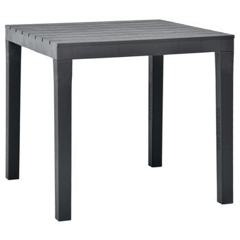 Mesa De Jardín De Plástico Gris Antracita 78x78x72 Cm Vidaxl