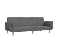 vidaxl sofa cama de 2 plazas con dos almohadas tela gris claro