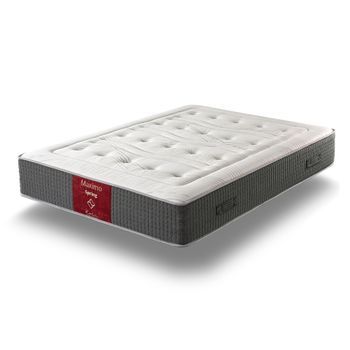 Colchón De Muelles  150x180 Cm Maximo Spring - Altura +/- 30 Cm - Firmeza Media - Doble Cara - Tejido Maximo Stretch Para Un Extra De Confort - Espuma Viscoelástica - Trazas De Carbono Antiestrés