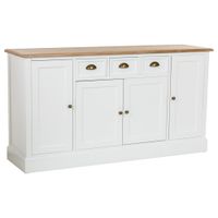 aparador de madera de 4 cajones y 4 puertas blanco