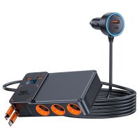 c39-l 289w 1 a 11 3 enchufes divididos para encendedor de coche cargador multiple para coche viene con cables usb-c re