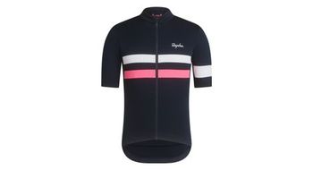 Maillot manches courtes rapha brevet bleu azul marino rosa