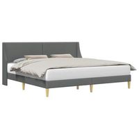 estructura de cama con cabecera gris oscuro 183 x 213 cm tela vidaxl
