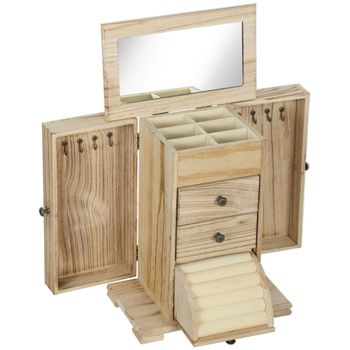 Joyero mujer 26.5x16x33.5 cm madera natural