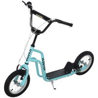 homcom patinete infantil de 5 anos con manillar ajustable en altura y estructura de acero carga 100 kg 120x58x75-80 cm azul   aosom espana