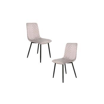 Pack 2 Sillas Guri De Terciopelo 88*40*37 Cm - Gris Claro