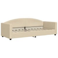 cama individual  cama para adultos  sofa cama sin colchon tela crema 80x200 cm