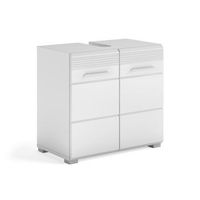 mueble bajo lavabo 2 puertas  blanco lacado  kleankin