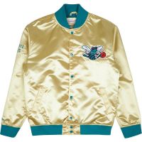 chaqueta charlotte hornets nba satin gold mitchell and ness