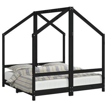 Estructura De Cama De Niños Madera De Pino Negro 2x(70x140) Cm Vidaxl