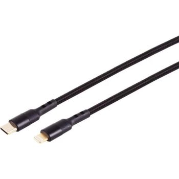 Cable USB-C S-Conn BlackCotton 2 m USB 2.0 Negro Algodón