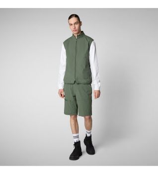 Save The Duck para hombre. D82206M-POPE20 Chaleco Broderick verde (L), Casual, Sostenible, Nylon reciclado